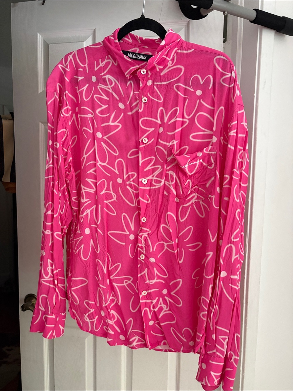 Jacquemus Bright Pink Floral Button-Down Shirt